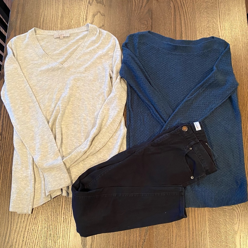 Loft Lot - 2 Sweaters & 1 pant